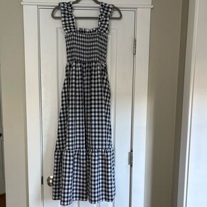 Retro Plaid Smocked Dress